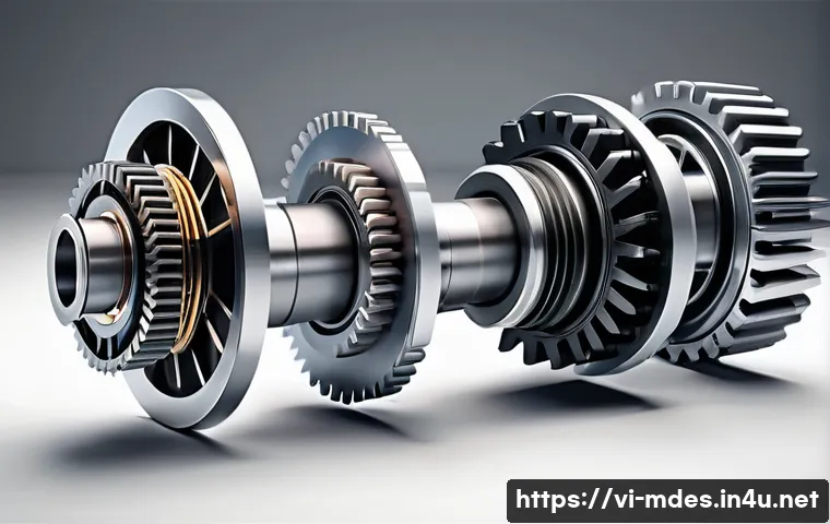 기계설계 초보자를 위한 공부법 - A detailed, high-resolution technical illustration of a mechanical gear assembly showing interlockin...