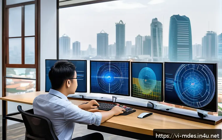 기계설계 해외 취업 전략 - A modern Vietnamese mechanical engineer working in a high-tech design studio, wearing smart casual a...